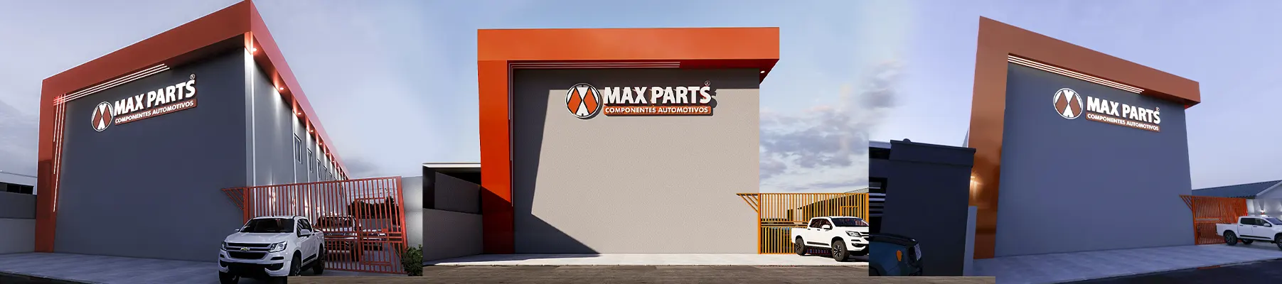 Fachadas dos centros de distribuição MaxParts